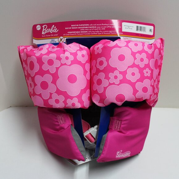 NWT Barbie Swim Trainer Life Jacket For Children 33-55 lbs - Picture 2 of 11